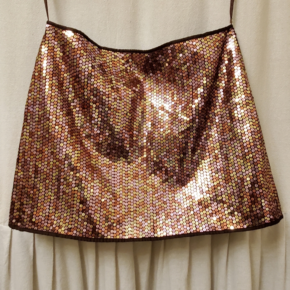New Express chocolate brown disco skirt sz 11/12